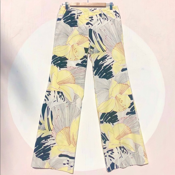 Elie Tahari Pants - Elie Tahari Wide-Leg Botanical Print Cotton Pant 4